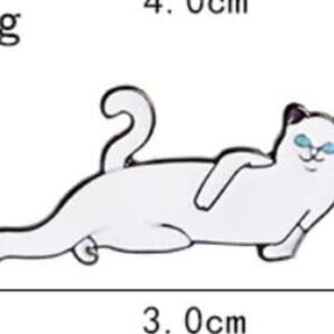 Sexy Laying Down Happy Cat Kitten Brooch Pin